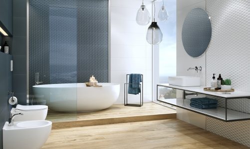 Murale niebieskie i zielone: Odcienie głębin – wykorzystanie murali niebieskich do optycznego powiększania małych pomieszczeń